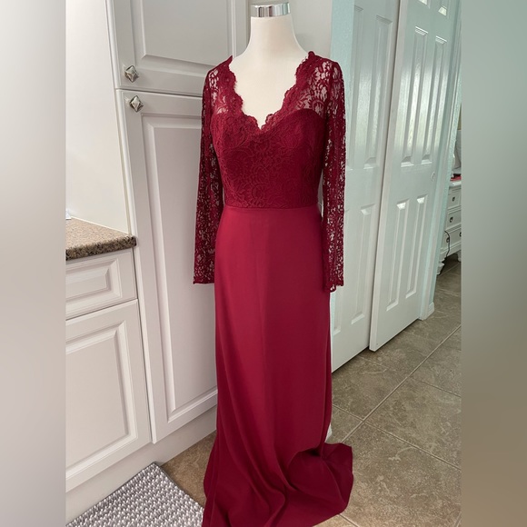 Vivian Diamond Dressy Collection Burgundy Gown - Picture 2 of 11